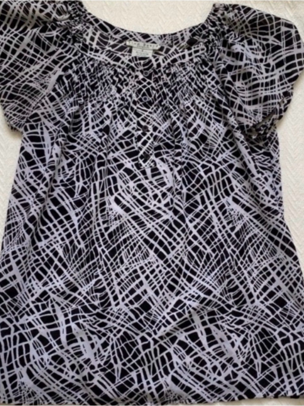 Fred David Stretch Black and White Top Size S